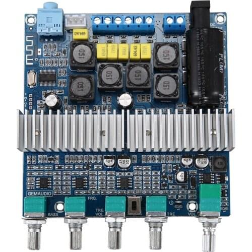 Bluetooth Amplifier TPA3116D2 2.1 Subwoofer Amplifier Digital o Board 50Wx2+100W HIFI Treble B for Home Speaker