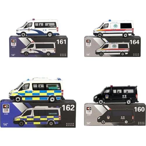 XCarToys 1:64 Sprinter HongKong Traffic Police Car Airport Ambulanc Diecast Model Car