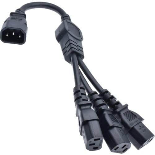 IEC 320 C14 Male to three C13 Female Y Split Power Cable, IEC 3Pin 14 Male to 3 Female Cord 30CM