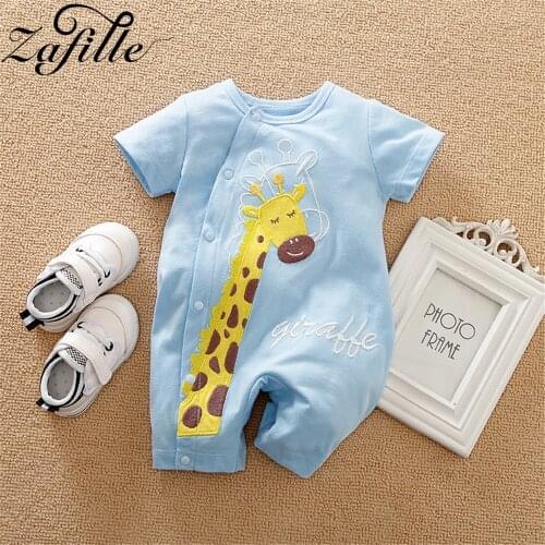 ZAFILLE Baby Boy Summer Clothes For Newborns Rompers Cartoon Griaffe Cute Baby Rompers Toddler Jumpsuit For Kids Baby Costume