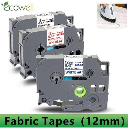 Ecowell Fabric Tape TZe-FA231 TZe-FA3 TZe-FA3R for Brother TZeFA231 TZeFA3 TZeFA3R 12mm Fabric Iron on label for Brother P-Touch
