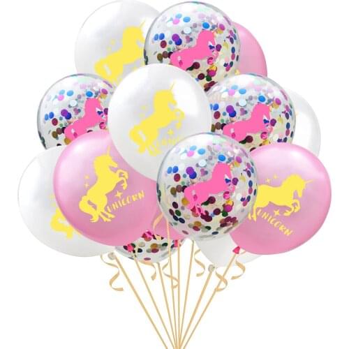 ZLJQ Unicorn Party Decoration Unicorn Balloon Pink Latex Confetti Unicorn Baloon Unicorn Birthday Party Decor Kids Favors