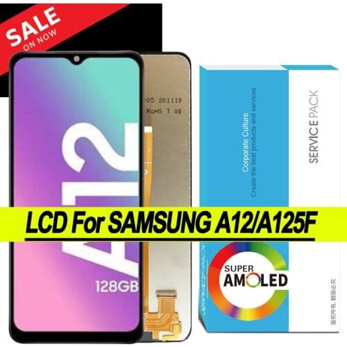 10pcs Original 6.5'' Display for SAMSUNG Galaxy A12 A125F A125F/DS LCD with frame Touch Screen Digitizer Assembly Repair Parts