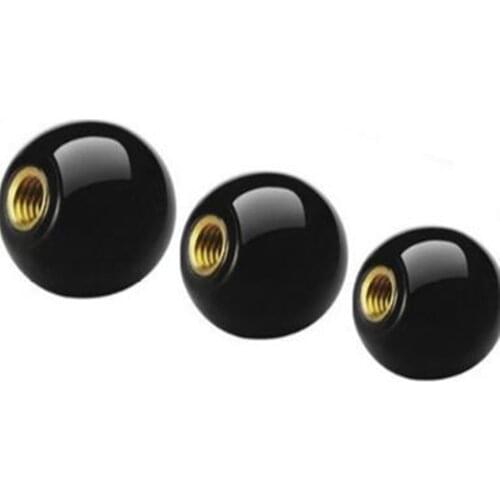 Black Plastic Ball Shape Joystick Machine Control Handle Knob 20mm x M5 10 Pcs