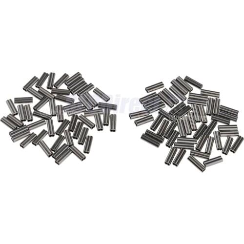 100pcs Double Barrel Copper Crimp Sleeves Fishing Crimps 1mm /1.2mm Bore