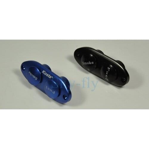 1X Kosta Black / Blue Twin Dual Double Fuel Dot For RC Airplane Fuel & Smoke Pipe