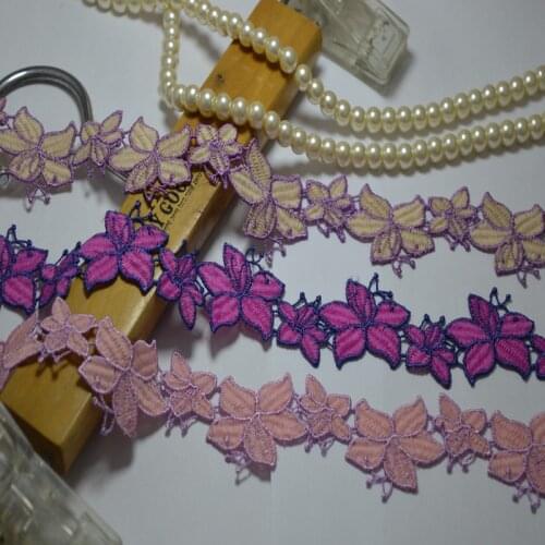 3CM(5yards/lot)3 colors flower openwork water soluble Hight quality lace fabrics embroidered lace trim-0508w04