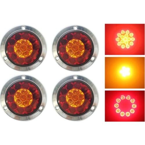 4PCS 16LED Stop Signal Lights 24 v Trailer Brake Stop Trailer Lamp 24v LED Tail Light 24v LED Lights Truck Tail Lights