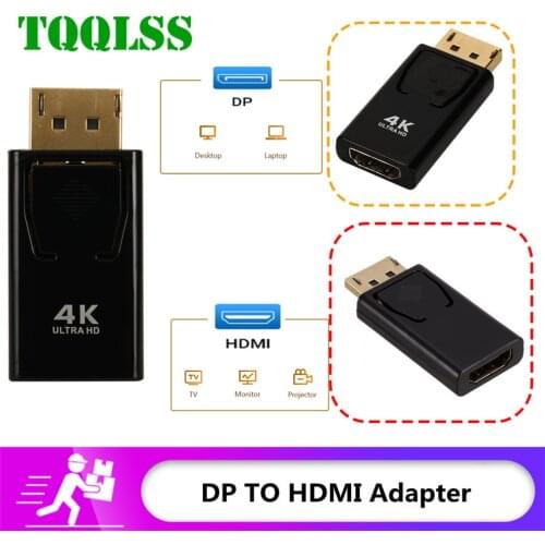 4K DisplayPort to HDMI-compatible Adapter Converter Display Port Male DP to Female HD TV Cable Adapter Video Audio For PC TV