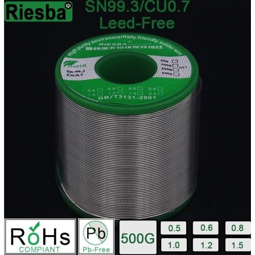 500g 1.1LB Lead Free Solder Wire Sn99.3 Cu0.7 Rosin Core for Electrical Solder RoHs