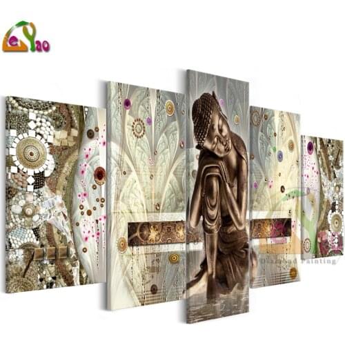5d diy Diamond Painting Full Square Buddha’s Dream Abstract Tree Multi-Picture Embroidery Home Decor Picture Of Rhinestones 5pcs