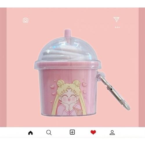 Kawaii Boba Earphone Case For AirPods 12 Cute Cartoon Bubble Milk Tea Protective Cover Wireless Plastic Headset Shell Fundas