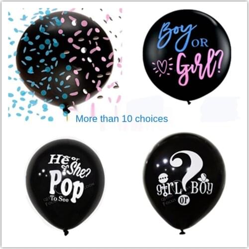 Black Large Balloon Printing Pattern 36-Inch Black Gender Reveal Balloon Gender Reveal Baby Gender Reveal Balloon