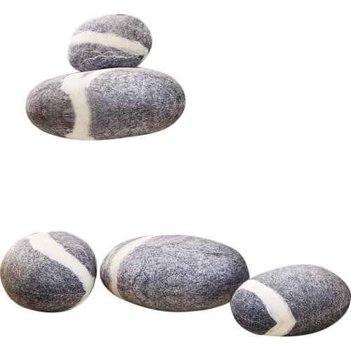 Dorimytrader 6 Pcs Fashion Hot Emulational Stellar Stone Pillow Room Decoration Plush Soft Big Stone Shape Cushion Toy DY60790