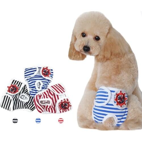 Pet Physiological Pants Striped Physiological Pants Pet Clothes Aunt Dog Towel Striped Dog Underpants