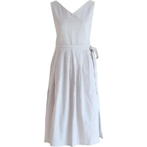 French Solid Color Simple Women Aprons Waterproof Antifouling Household Kitchen Hairdresser Garden Pinafore