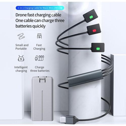 3 in 1 Drone Battery Charging Cable Fast Charger Cord Wire for DJI Mavic Mini 2/Mini SE Accessories For DJI connection line