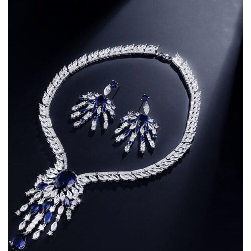 Fashion Generous Necklace Earrings Set 2018 New Korean Version Wedding Bridal Party Jewelry Set Dress Up