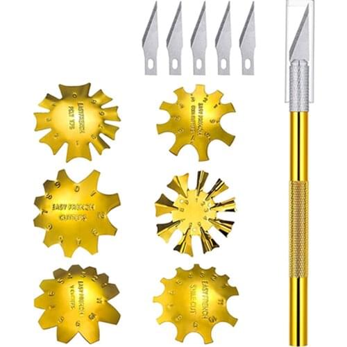 French Nail Tips Line Edge Stainless Steel Nail Cutter Clipper Tool Kit Edge Trimmer Styling Form Nail Art Template Tools