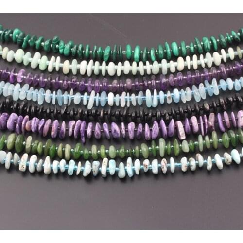 Natural Black Agates Larimar Stone Disc Heishi Loose Beads DIY Jewelry,Gemstones Slab Slice Beads For Bracelet Necklace Making