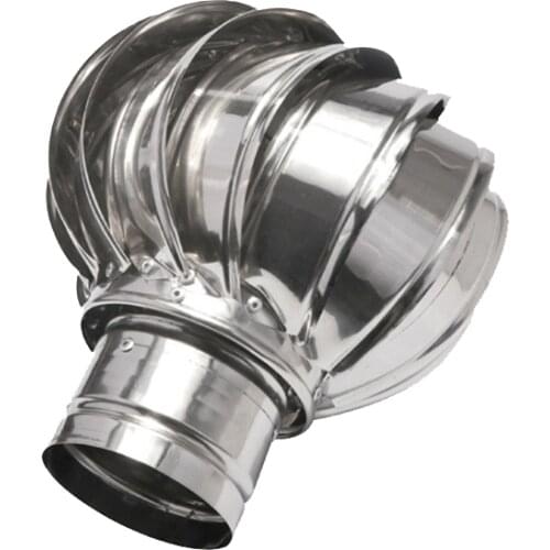Stainless Steel Rotating Chimney Cowl Cap Spinner Anti-downdraught 100/150 mm Pipefit Roof Ventilating Fan Without Power