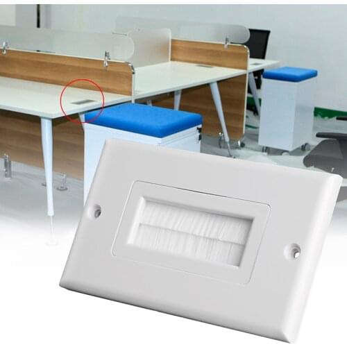 2021 New 1 Single Gang Bristles Brush Wall Plate Port Insert Cover Outlet Mount Panel