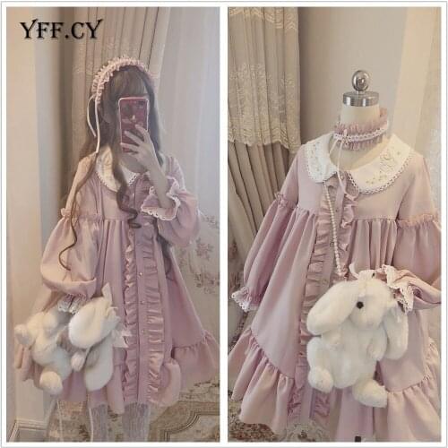 New Arrival Gothic Lolita Dress Soft Sisiter Victorian Medieval Lace Pink Dress Women Princess Dress Halloween Costume for Girls