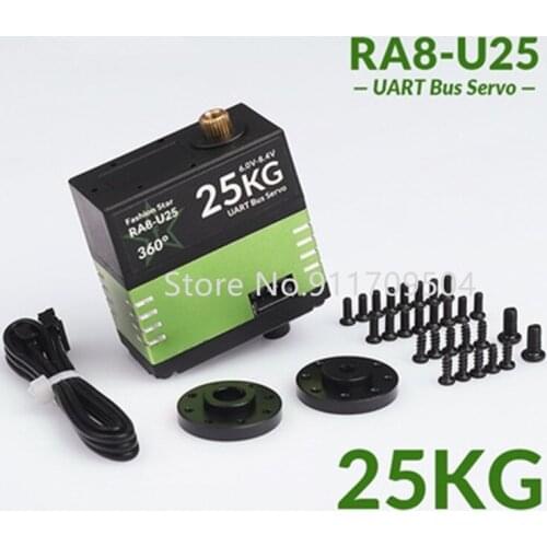 RA8 HA8 U25 U35 25kg serial bus servo steering gear 360 degree high torque single axis dual axis robot pan/tilt manipulator arm