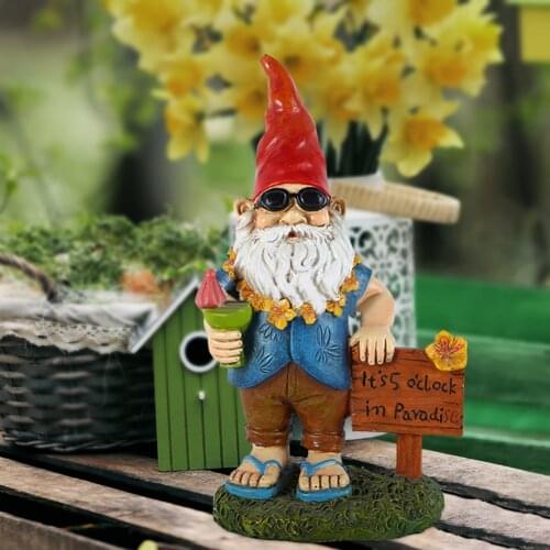 Fishing Dwarf Elf Statue Resin Dwarfs Couple Figurines Pole Dance Women Craft Fairy Gnome Sculptures For Outdoor Patio Yard Lawn