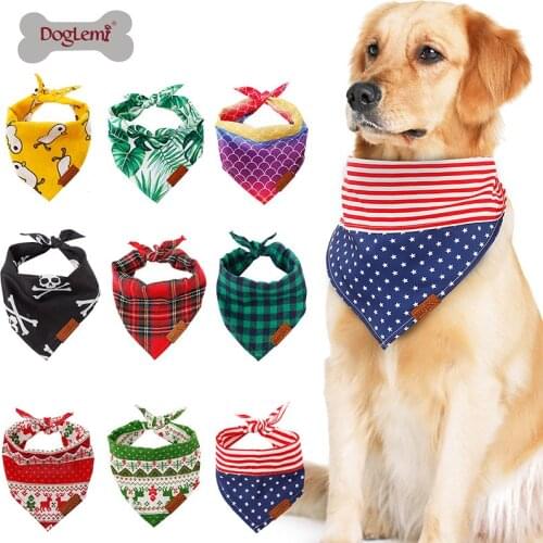 Pet Scarf Pet Bandana For Christmas Pet plaid Triangular Scarf Dog Cat Christmas Bib Dog Cat Accessories Pet Supplies