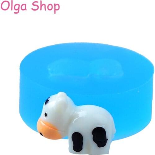 DYL010 16.9mm Cow Silicone Push Mold - Farm Animal Mold Cake Decoration, Fondant Resin, Chocolate, DIY Handmade, Cookie Biscuit