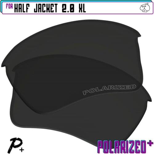EZReplace Polarized Replacement Lenses for - Oakley Half Jacket 2.0 XL Sunglasses - Black P Plus