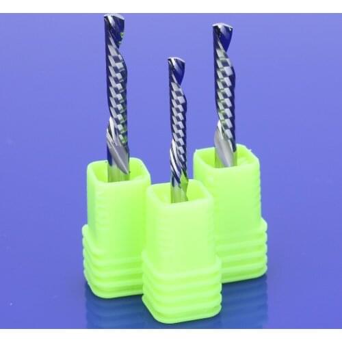 5pcs SHK 4x28mm single flute down-cut spiral endmills, left hand cutting bit for plastic, pvc, acrylic, MDF, woodworking bit