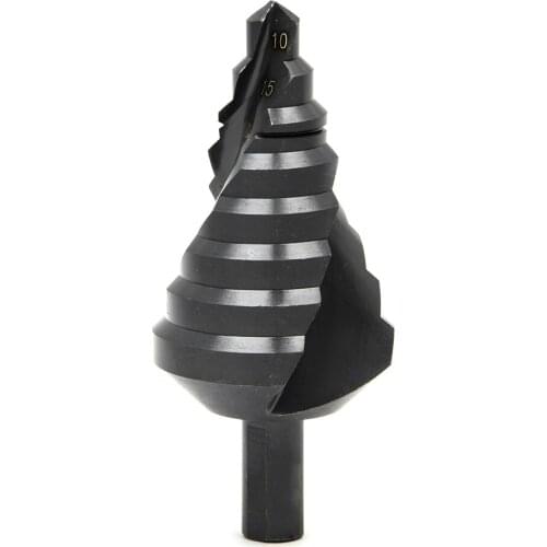 Fixmee 10/45mm Titanium Coated Nitriding HSS Step Cone Drill Bit Hole Cutter Black New