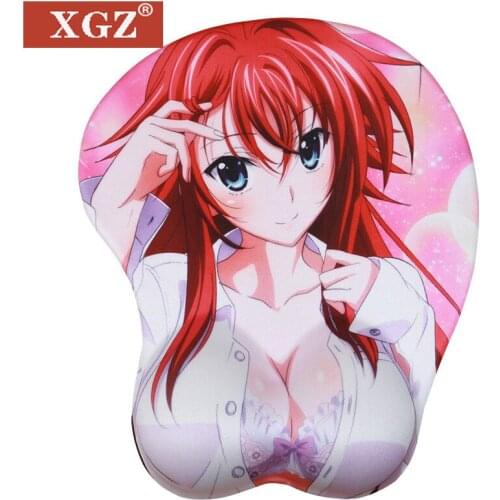 XGZFFFAS Drop Shipping Sexy 3D Breast Mouse Pad Wrist Rest Silicone Japan Fashion High School Dxd Rias Gremory Comfort