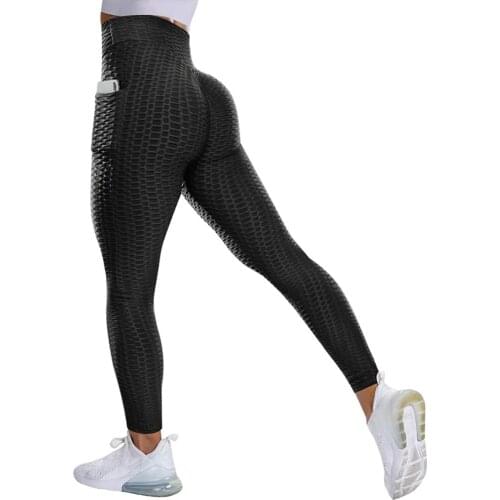 Women High Waist Leggings With Pocket No See Through Thick Sport Fitness Legging Butt Lifting Seamless Panties Workout Gym Pants