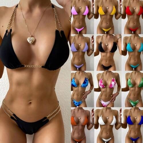 2021 Women Bikinis Set Micro Swimwear Bandage Solid Two-piece Swimsuit Bikini Swimming Beachwear Sexy Biquini Female