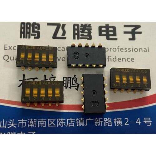 1PCS Imported ALCO ADF05STTR04 2-1825059-4 dial code switch 5-bit patch 2.54 flat dial code 5P with film