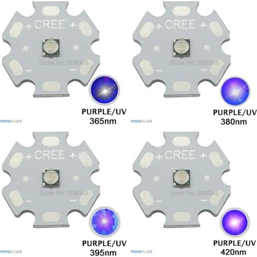 10pcs 3W 3535 UV Ultraviolet Purple Color Epileds High Power LED Light Emitter 365nm 380nm 395nm 420nm 16mm 20nm Aluminum PCB