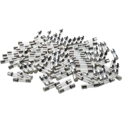 100 Pcs 5mm x 20mm Fast Blow Type Glass Tube Fuses 2A 250V Replacement