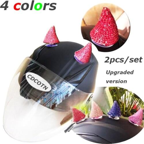 2Pcs/set Car Motorcycle Helmet Devil Horn Motocross Full Face Off Road Helmet Decoration 4 Colors Car Accessories Sucker Styling