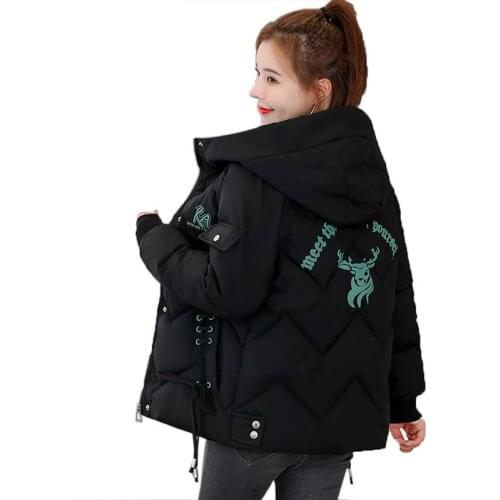 2020 fashion short parka winter women down cotton jacket thick warm loose hooded padded jackets students tops cotton coats KW112