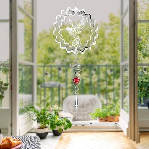 3D Humming Wind Spinner Kinetic Metal Art Spinner Garden Decoration For Balconies Windows