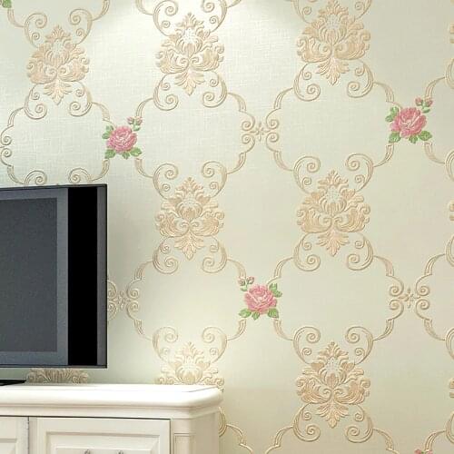3d Embossed European Flower Wallpaper Backdrop Murals Classy Living Room Bedroom Decor Floral Wallpapers Home Decoration GM021