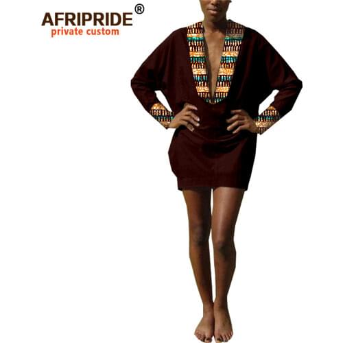 African Clothes for Women Blouse Dashiki Shirts Crop Top Print Blouse Pure Cotton Ankara Plus Size Clothing Print Dress A722304