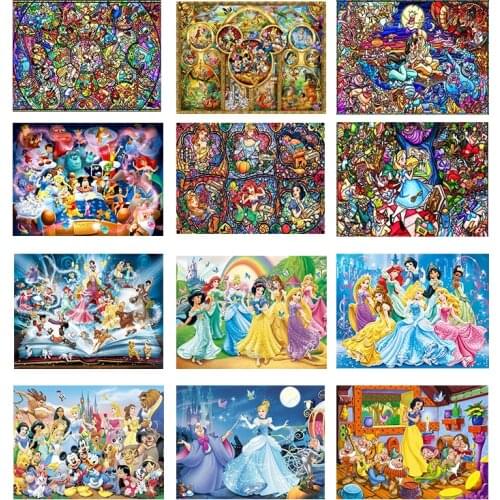 Full Square Drill Embroide 5D Diamond Painting"Cartoon Princess"Embroidery Cross Stitch Mosaic Home Decor