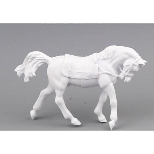 White mold for DIY model doll horse with sandle doll pvc figure