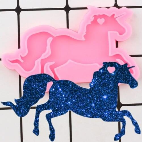 Shiny Pegasus Unicorn Silicone Mold Horse Epoxy Resin Molds Craft Custom Keychain Polymer Clay DIY Jewelry Making Charms Mould