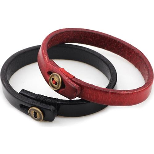 Men Women Unisex Copper Button Vintage Braided Thin Leather Bracelet Wristband Jewelry Items Couple Jewelry