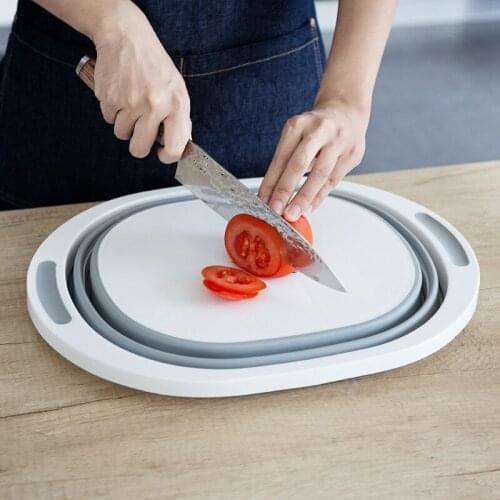 Household multifunctional folding washbasin fruit and vegetable clothing storage basin cutting board portable outdoor basin